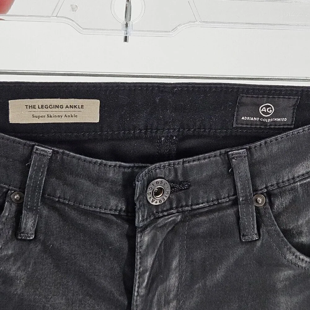 AG Adriano Goldschmied The Legging Ankle Super Skinny Jean Black Women’s Size 27